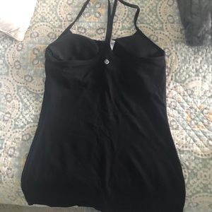 Lululemon size 6 black tank with bra